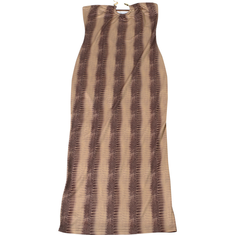 Printed Strapless Bodycon Maxi Dress for Spring & Summer