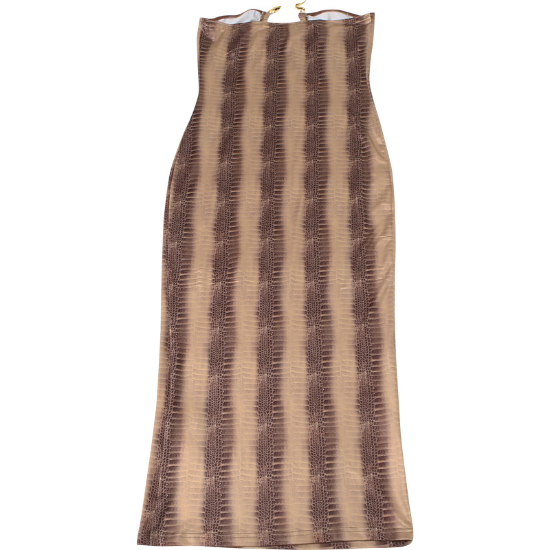 Printed Strapless Bodycon Maxi Dress for Spring & Summer