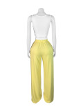 Women Summer Top and Wide-leg Pants Two-piece Set