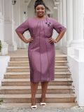 Plus Size Women Women Elegant Solid Casual Dresses