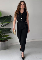 Women Casual Summer Solid Vest and Pants Two-Piece Set Women Casual Summer Solid Vest and Pants Two-Piece Set