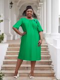 Plus Size Women Women Elegant Solid Casual Dresses