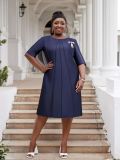 Plus Size Women Women Elegant Solid Casual Dresses