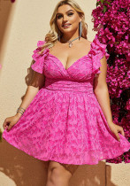 Plus Size Women Holidays Ruffle Dress Plus Size Women Holidays Ruffle Dress