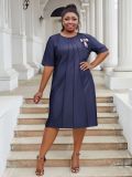 Plus Size Women Women Elegant Solid Casual Dresses