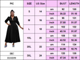 Plus Size Women Elegant Long Sleeve Solid Shirt Dress