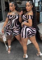 Women Sexy Print Strapless Cargo Shorts