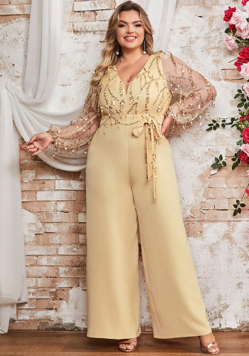 Plus Size Women Spring and Summer Jumpsuit Two-Piece Set