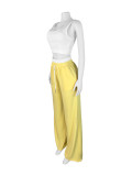 Women Summer Top and Wide-leg Pants Two-piece Set
