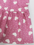 Women's Plus-Size Fashion Elegant Round-Neck Belted Heart Print Flying Sleeves Dress