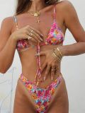 Women's Two Pieces Floral Print Bikini Swimsuit