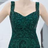 Red Sequin Strap Bride Fishtail Long Summer Formal Party Evening Dress