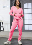 Women's Fashion Casual Velvet Hooded Women's Two-Piece Tracksuits