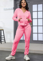 Women's Fashion Casual Velvet Hooded Women's Two-Piece Tracksuits Women's Fashion Casual Velvet Hooded Women's Two-Piece Tracksuits