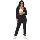 Women's Fashion Casual Velvet Hooded Women's Two-Piece Tracksuits