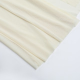 Women's Sexy High Waist Mesh Patchwork Long Skirt Halter Neck Hollow Vest Holidays Two Piece Set