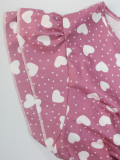 Women's Plus-Size Fashion Elegant Round-Neck Belted Heart Print Flying Sleeves Dress