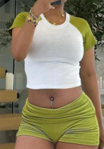 Fashionable Color Matching Two Piece Shorts Set Fashionable Color Matching Two Piece Shorts Set