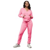 Women's Fashion Casual Velvet Hooded Women's Two-Piece Tracksuits