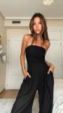 Sexy Strapless Spring and Summer Wide-leg Jumpsuit