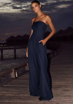 Sexy Strapless Spring and Summer Wide-leg Jumpsuit