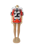 Women Summer Casual Contrast Color Street Sports Short Sleeve T-shirt