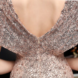 Spring and Summer Long Sequin Plus-Size Formal Party Evening Dress