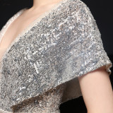 Spring and Summer Long Sequin Plus-Size Formal Party Evening Dress