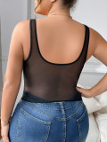 Plus Size Women Sexy Fishbone Bra Suspender Top