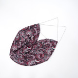 Women Sexy Lace Print Chain Backless Sleeveless Top