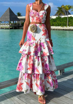 Women Spring Summer printed Top and skirt Two Piece Set Women Spring Summer printed Top and skirt Two Piece Set