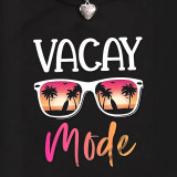 Women Summer Sunglasses Print Crop Tank Top