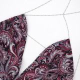 Women Sexy Lace Print Chain Backless Sleeveless Top