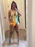 Sexy Spring Printed Women's One-Piece Beach Halter Neck Jumpsuit