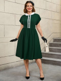 Plus Size Retro Peter Pan Collar Cocktail Elegant A-Line Dress