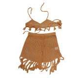 Knitting Mesh Beach Two-Piece Skirt Set