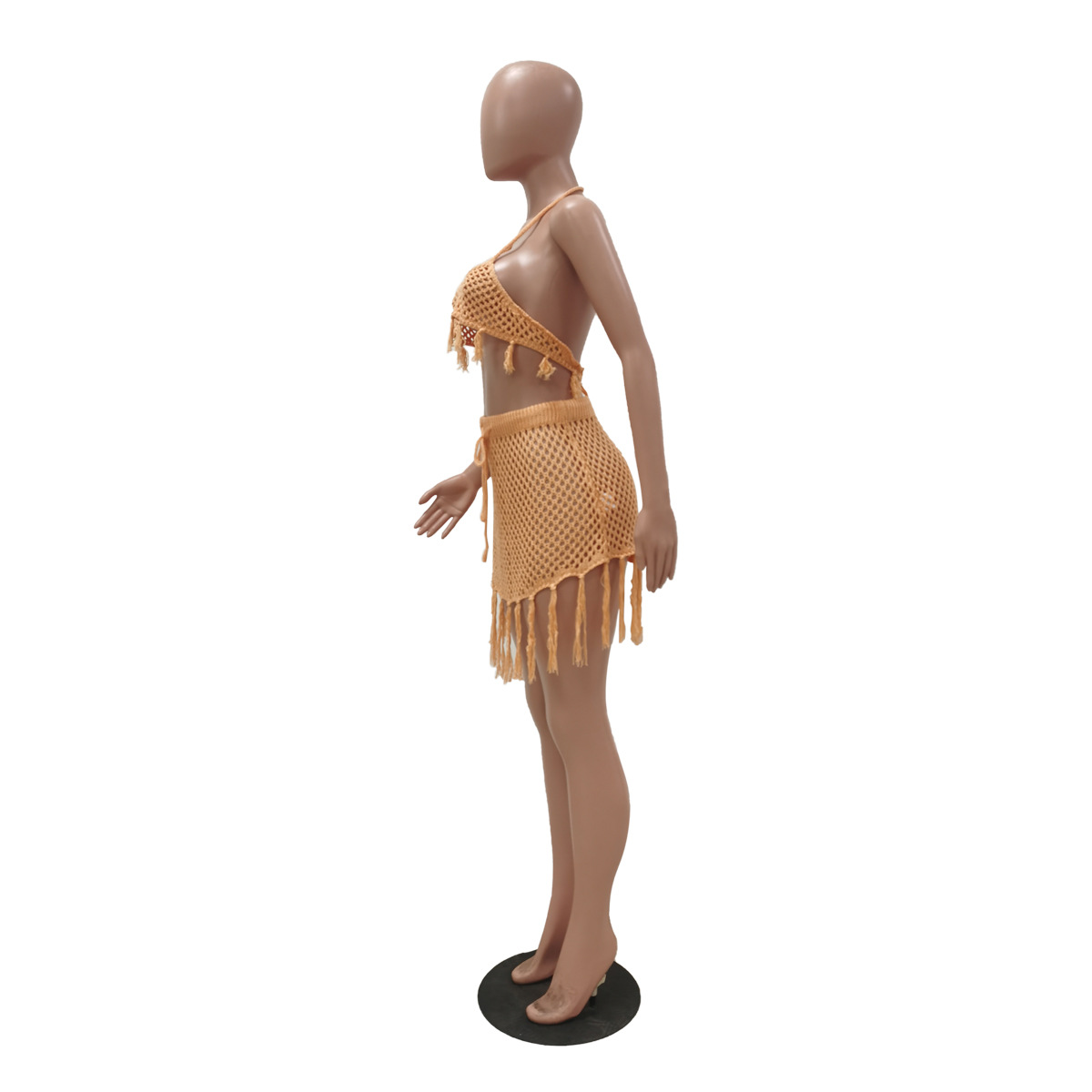 Knitting Mesh Beach Two-Piece Skirt Set