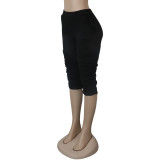 Women's Pockets Ruched Slim Fit Midi Pants