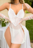 Erotic Transparent lingerie Sexy See Through Mesh Strap Slit Night Dress