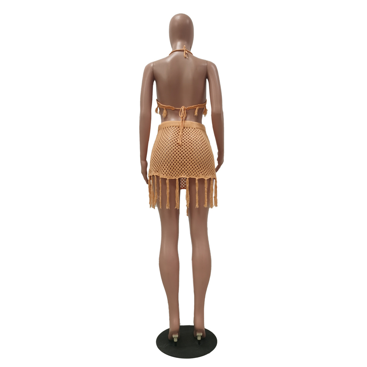 Knitting Mesh Beach Two-Piece Skirt Set