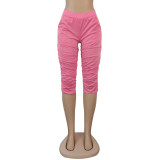 Women's Pockets Ruched Slim Fit Midi Pants