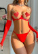 Erotic lingerie Sexy Heart Shape Bra Bikini Set