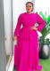 Plus Size African Women ruffle patchwork pleated long-sleeved dress