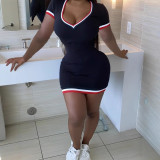 Plus Size Women sexy v-neck bodycon dress