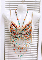 Women hollow backless Halter Neck beaded body chain Women hollow backless Halter Neck beaded body chain