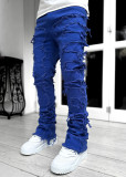 Men's Street Stretch Patch Denim Straight Pants