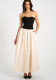 Women summer contrast color Strapless sleeveless dress