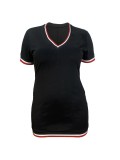 Plus Size Women sexy v-neck bodycon dress