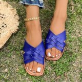 Women's Plus Size casual one strap flat slippers