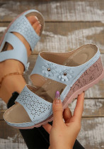 Plus Size women's stitching wedge heel sandals Plus Size women's stitching wedge heel sandals